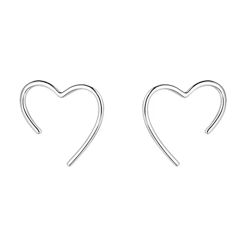 Trendy Small Heart Studs - Craftybella