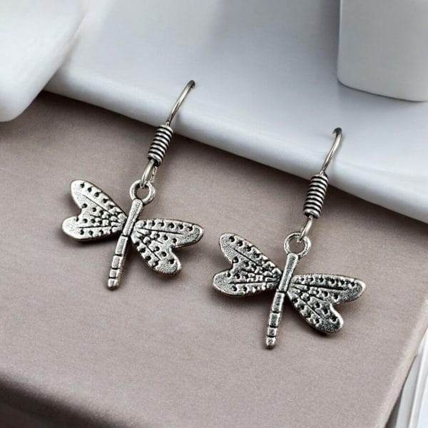 Butterfly Earrings | German Silver Simple Hook Earring - Craftybella