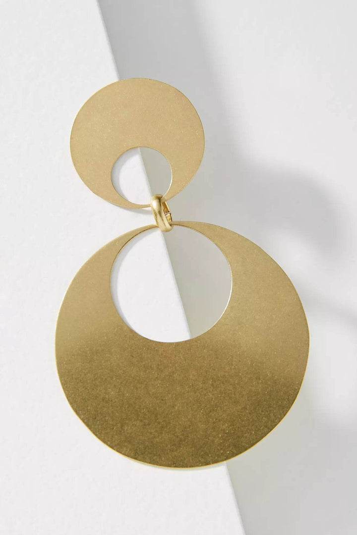 Minimal Luxe Brass Drop Earrings - Craftybella