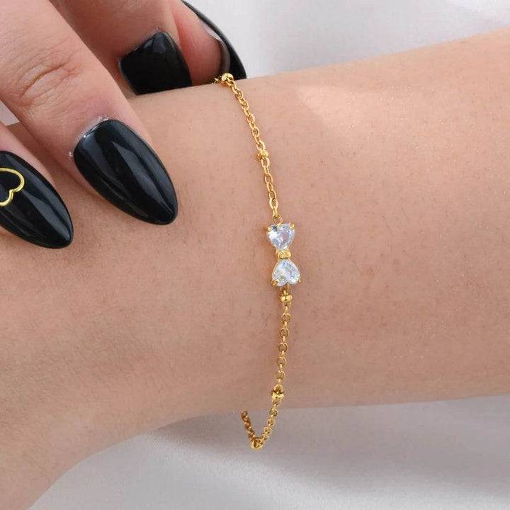 Bow bracelet gold plated - Craftybella