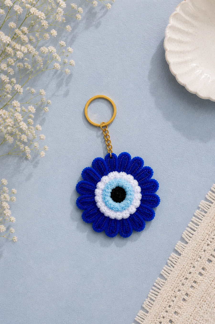 Set of 8 Pairs Earring with Evil eye Keychain Gift Set