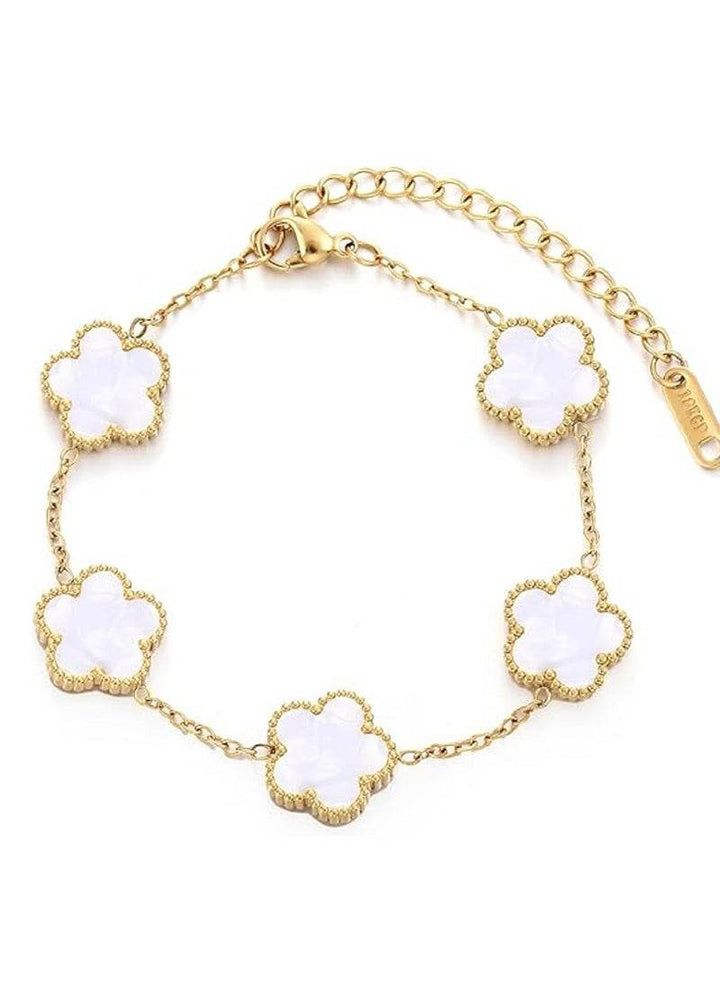 White clover 18k Gold Plated Bracelet - Craftybella