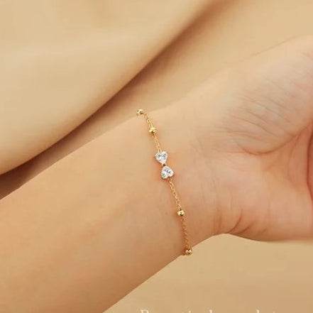Bow bracelet gold plated - Craftybella