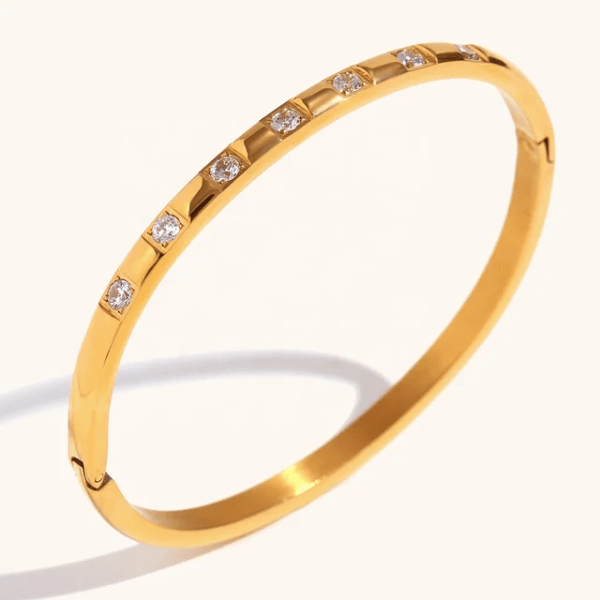 Crystal love bangle bracelet - Craftybella