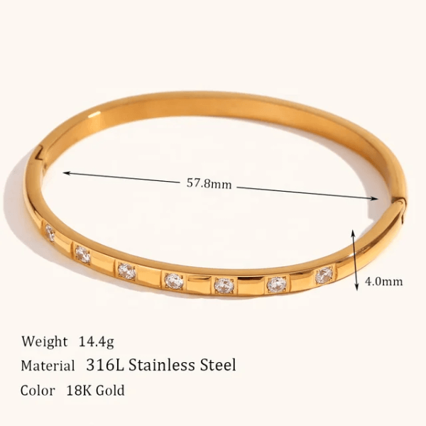 Crystal love bangle bracelet - Craftybella