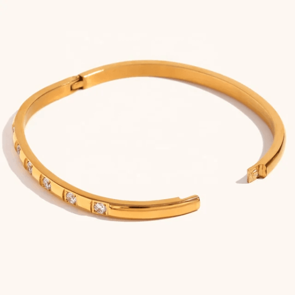 Crystal love bangle bracelet - Craftybella