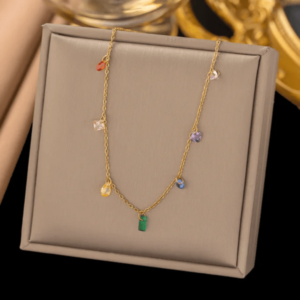 Prismatic harmony necklace 18k gold & anti-tarnish - Craftybella