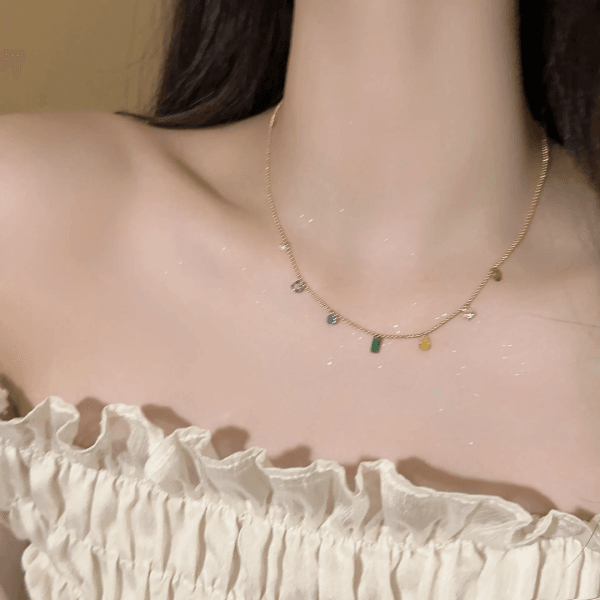 Prismatic harmony necklace 18k gold & anti-tarnish - Craftybella