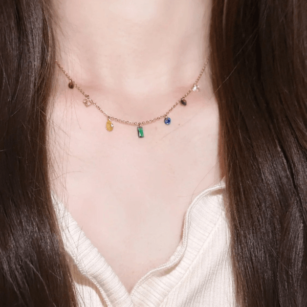 Prismatic harmony necklace 18k gold & anti-tarnish - Craftybella