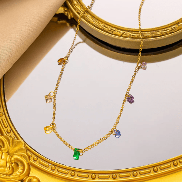 Prismatic harmony necklace 18k gold & anti-tarnish - Craftybella