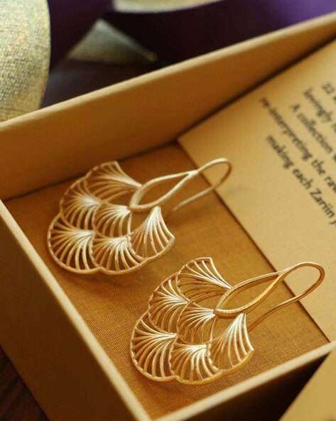 Boho Chic Handmade Brass Layered Floral Earrings for Women and Girls - Craftybella
