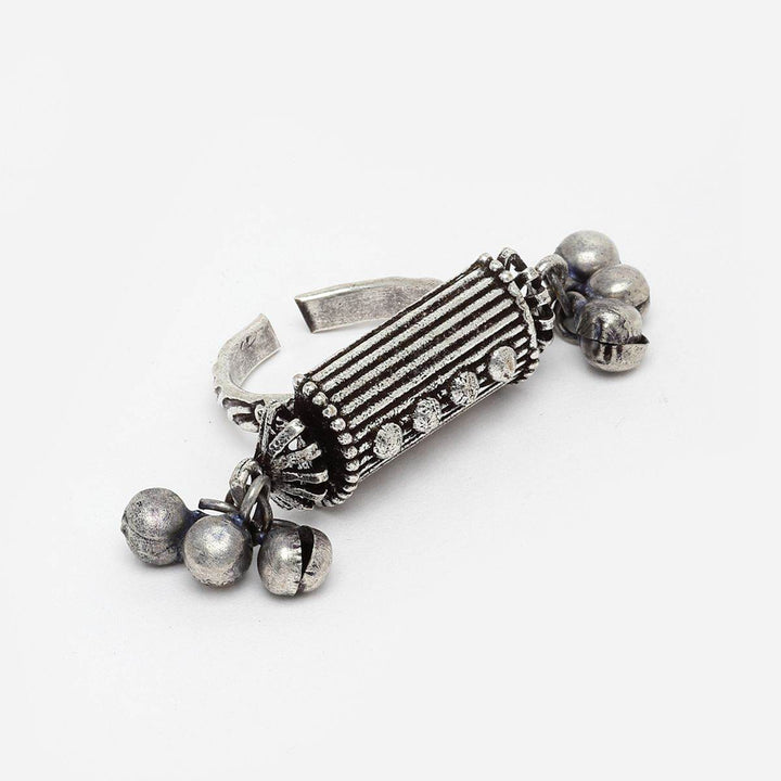 Oxidized Silver Statement Tribal Ring – Adjustable Size - Craftybella