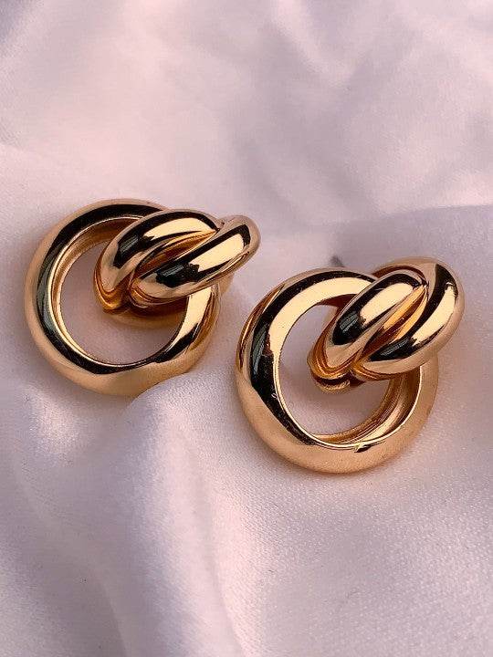 Gold Plated Twisted Chunky Earrings - Craftybella