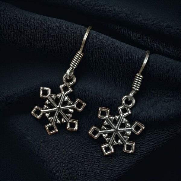 Frost Flake German Silver Earrings