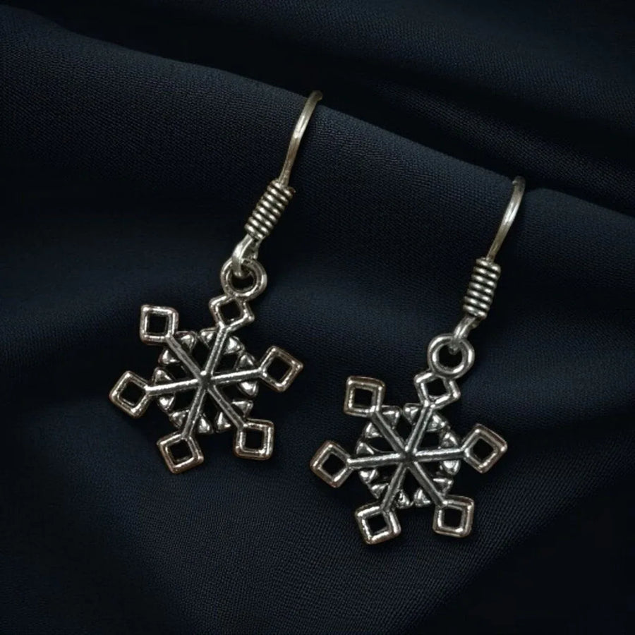 Frost Flake German Silver Earrings - Craftybella
