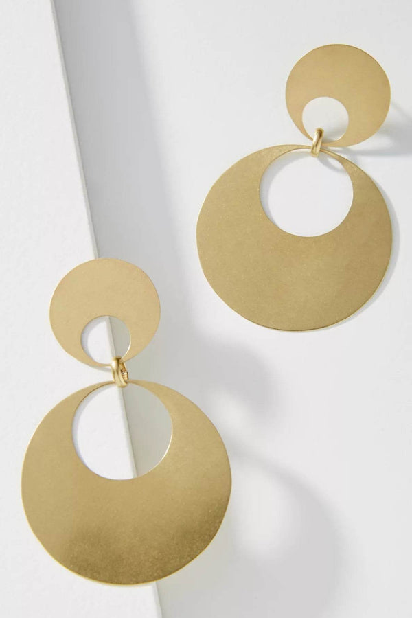 Minimal Luxe Brass Drop Earrings - Craftybella