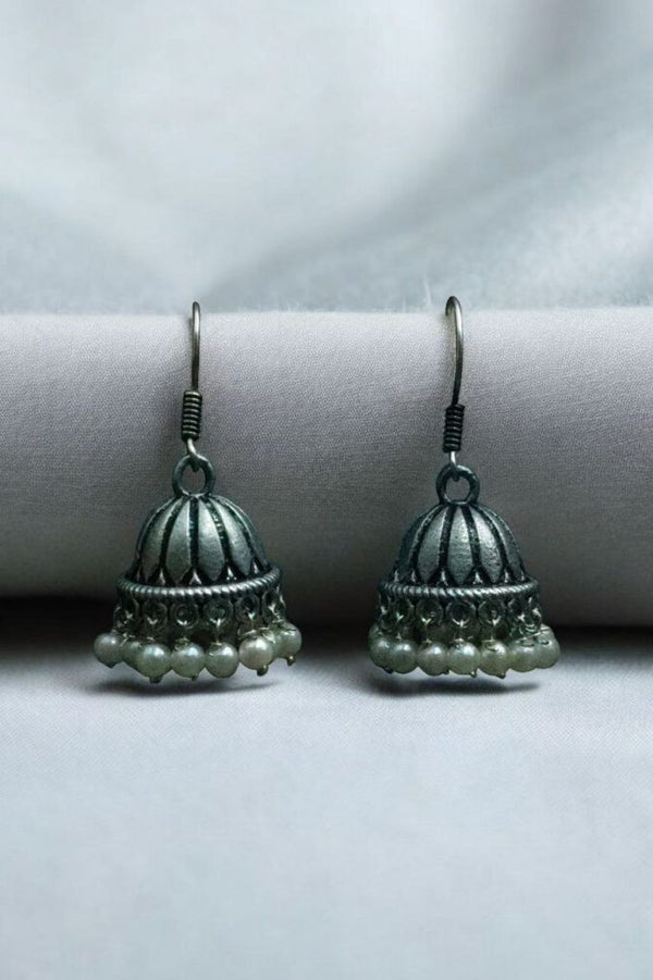 Dome Pearl Charm Jhumki Earrings