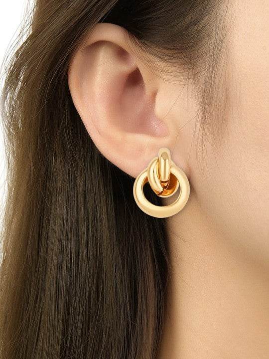 Gold Plated Twisted Chunky Earrings - Craftybella