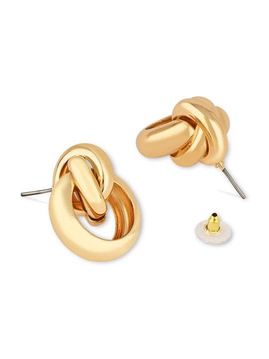 Gold Plated Twisted Chunky Earrings - Craftybella