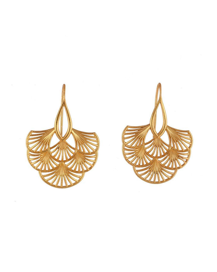 Boho Chic Handmade Brass Layered Floral Earrings for Women and Girls - Craftybella