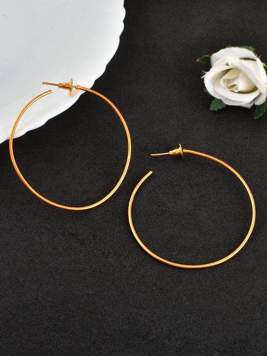 Golden Brass Handmade Hoop Earrings – Lightweight Partywear Balis - Craftybella