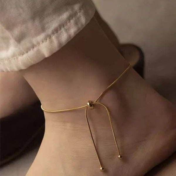 18K Gold Plated Knot Style Stainless Steel Anklet