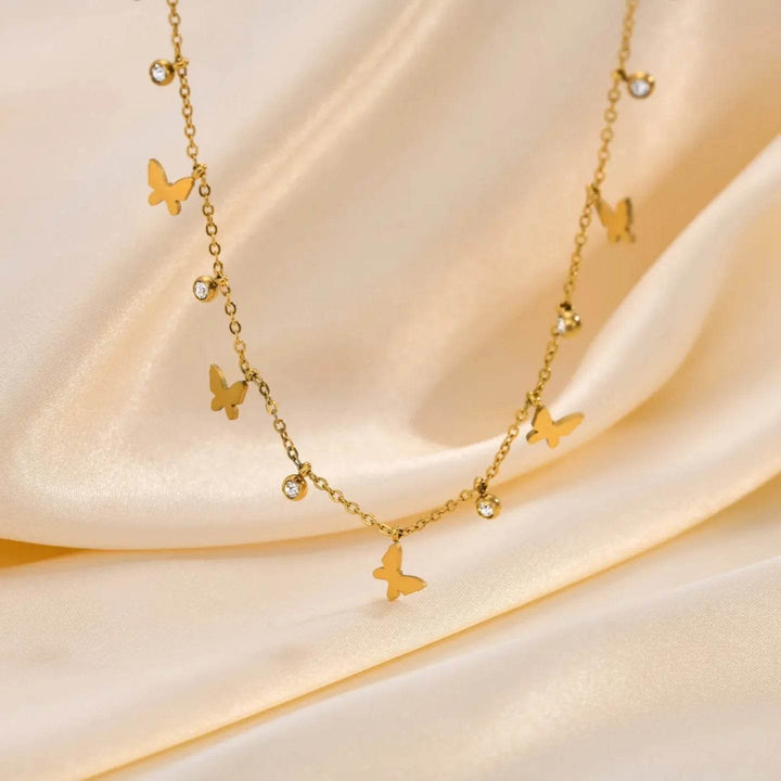 Light Weight Butterfly 18K Gold Plated Pendant - Craftybella