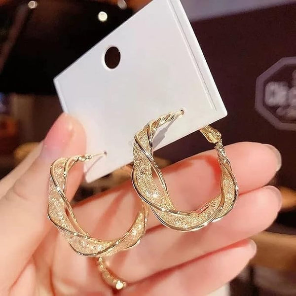 Twisted Golden Hoops