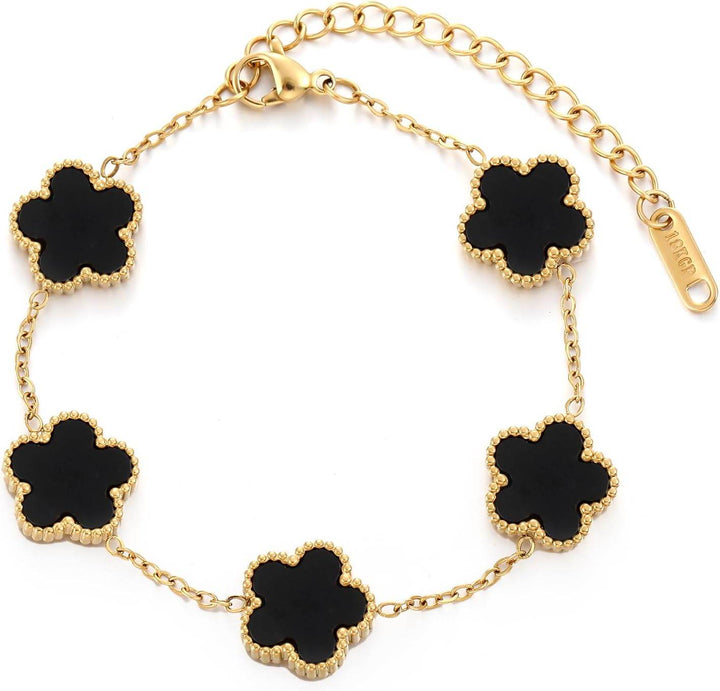 Black clover Gold Plated bracelets - Craftybella