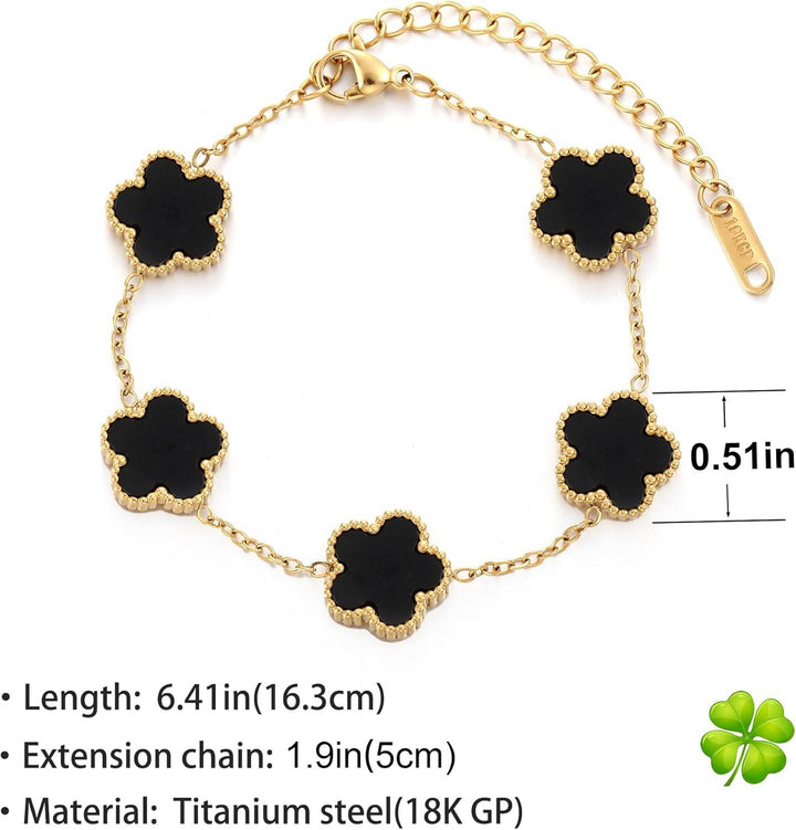 Black clover Gold Plated bracelets - Craftybella