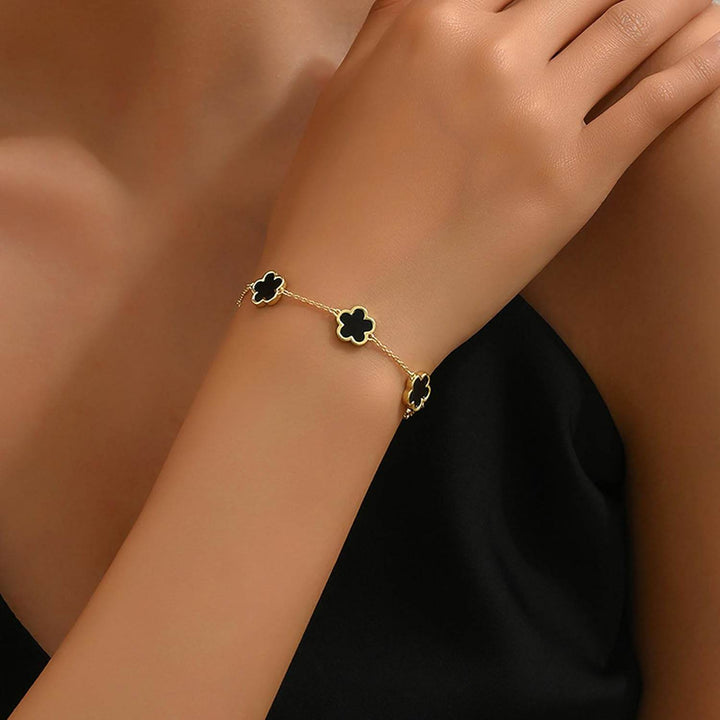 Black clover Gold Plated bracelets - Craftybella