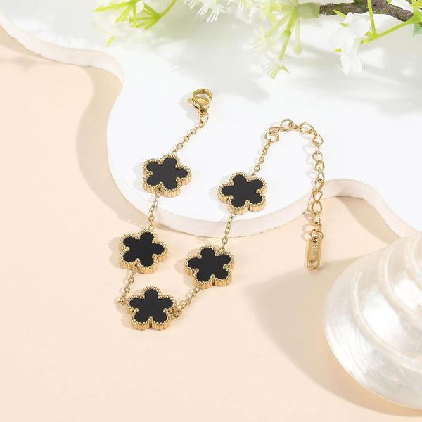 Black clover Gold Plated bracelets - Craftybella