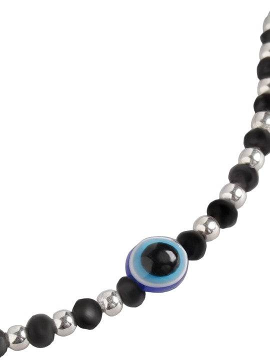 Evil Eye With Black stone Anklet Pair - Craftybella