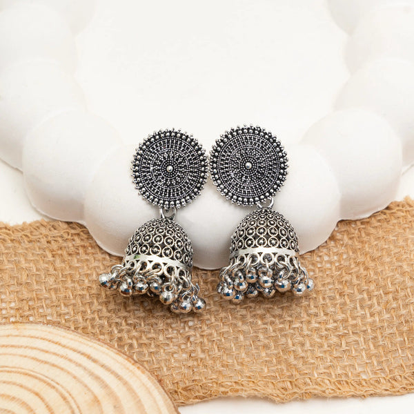 Classic Mandala Oxidised Jhumka