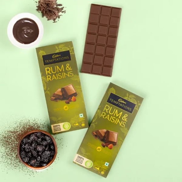 Cadbury Temptations Rum & Raisins Premium Chocolate Bar – 70 g