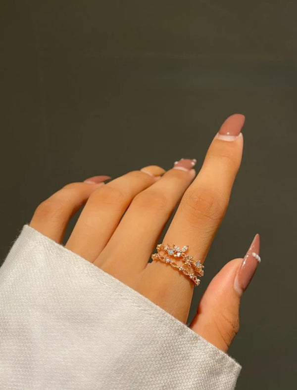Daisy Charm Rose Gold Ring