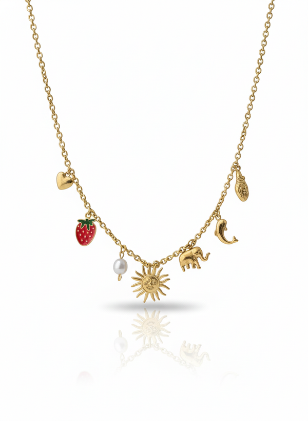 Sunlit Charms Necklace – 18K Gold Plated