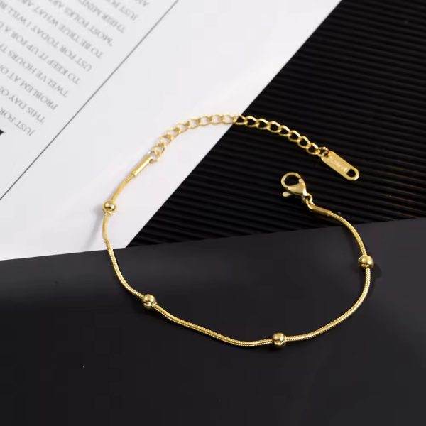 Bar charm bracelet gold plated anti - tarnish - Craftybella
