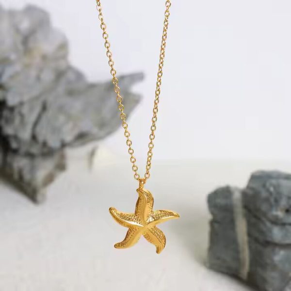 Starfish 18k gold plated necklace anti-tarnish