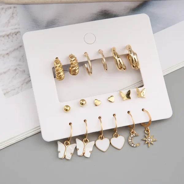 9 Gold plated earrings & studs - Craftybella