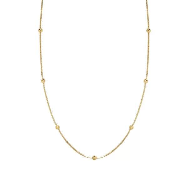 Beaded 18k gold plated chain necklace - Craftybella