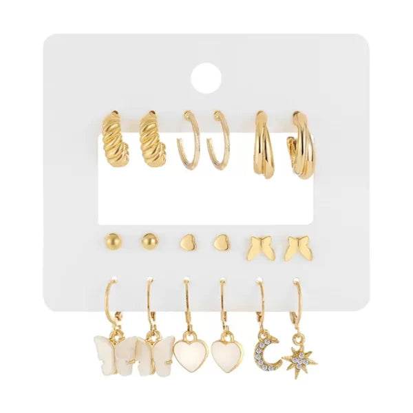 9 Gold plated earrings & studs - Craftybella
