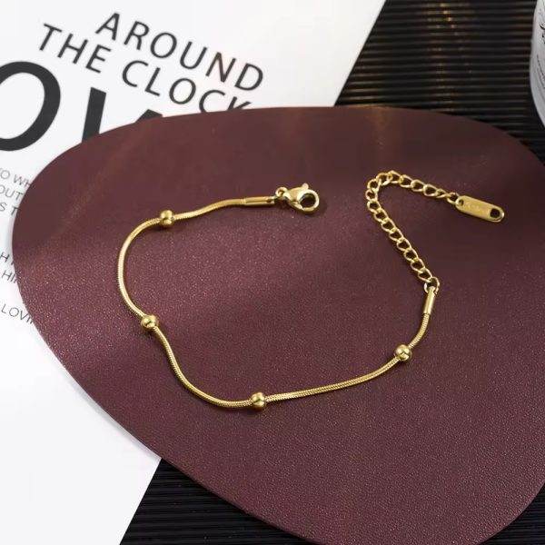 Bar charm bracelet gold plated anti - tarnish - Craftybella