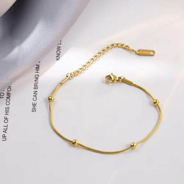 Bar charm bracelet gold plated anti - tarnish - Craftybella
