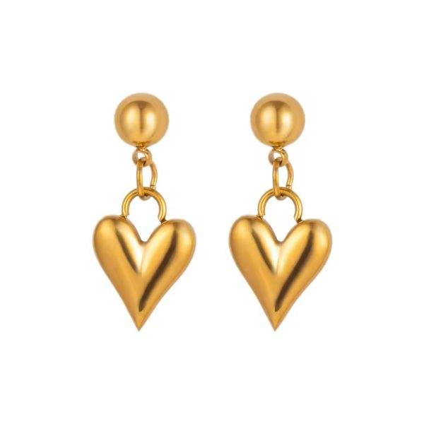 Gold plated heart shape earring - Craftybella