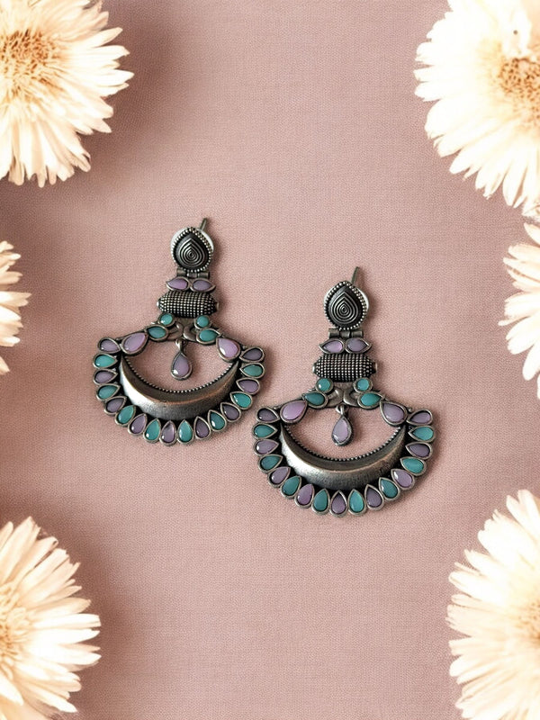 Celestial Blue-Pink Harmony Jhumka