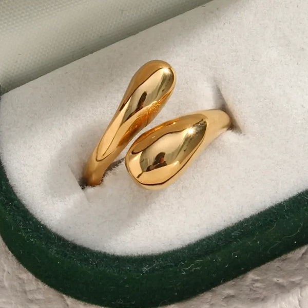 Melted Drop Ring – Gold Plated Minimal Statement