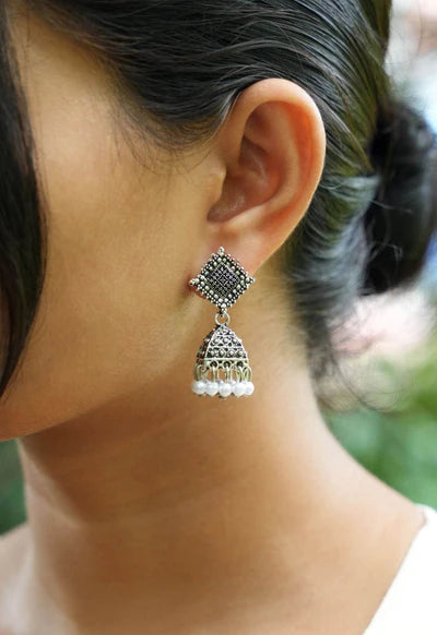 Radiance Box – 15 Designer Oxidised Jhumkas with a Free Personalised Card