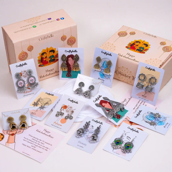 Raakhi Sparkle Set – 12 Piece Oxidised Gift Hamper
