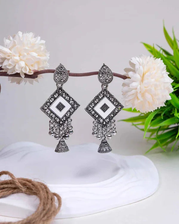 Boho Charm Box - Set of 9 Oxidised Jhumkas - Craftybella